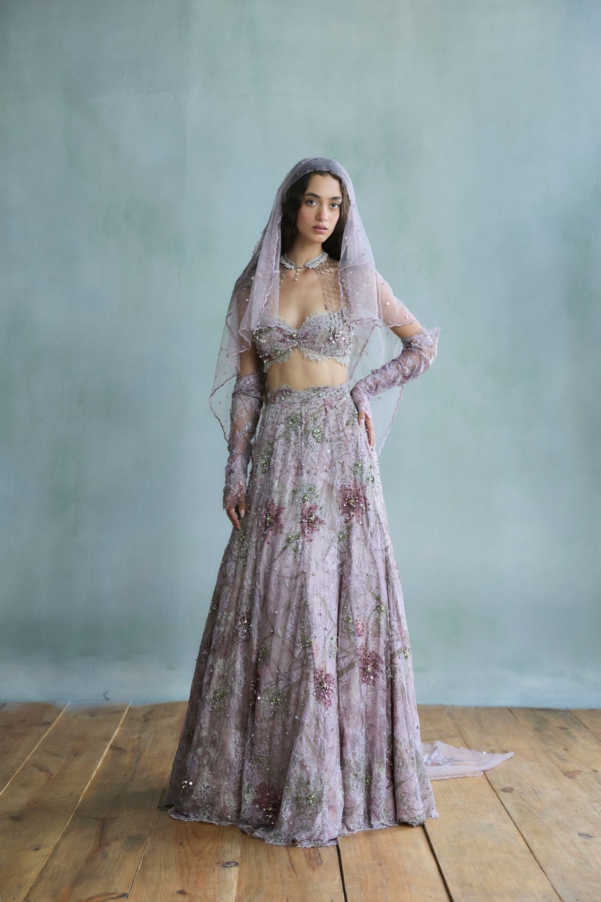 Lilac Stardust lehenga