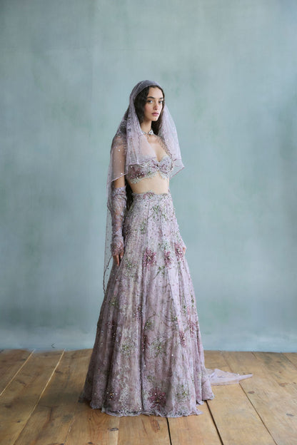 Lilac Stardust lehenga