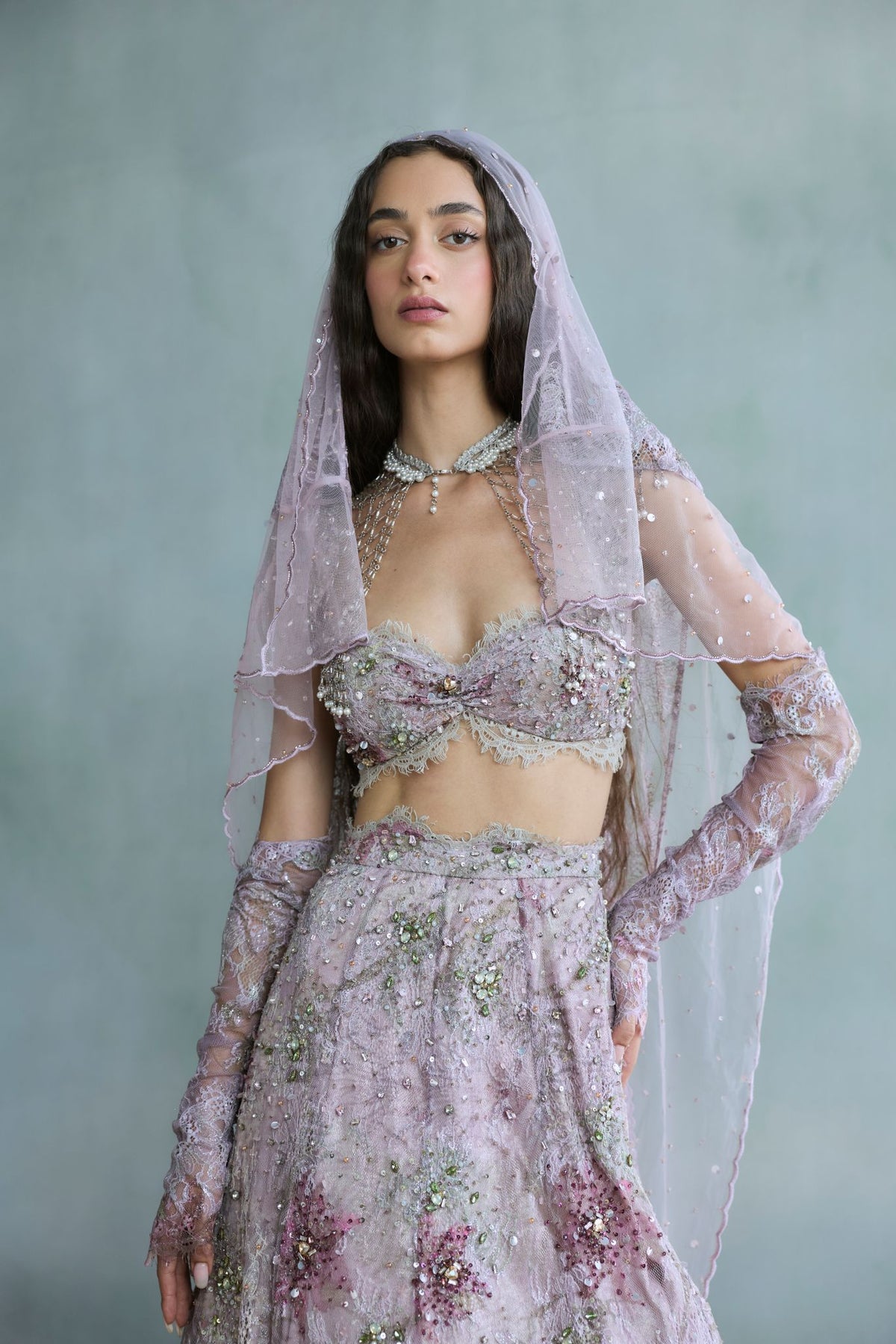 Lilac Stardust lehenga
