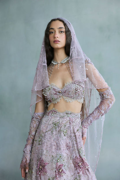 Lilac Stardust lehenga