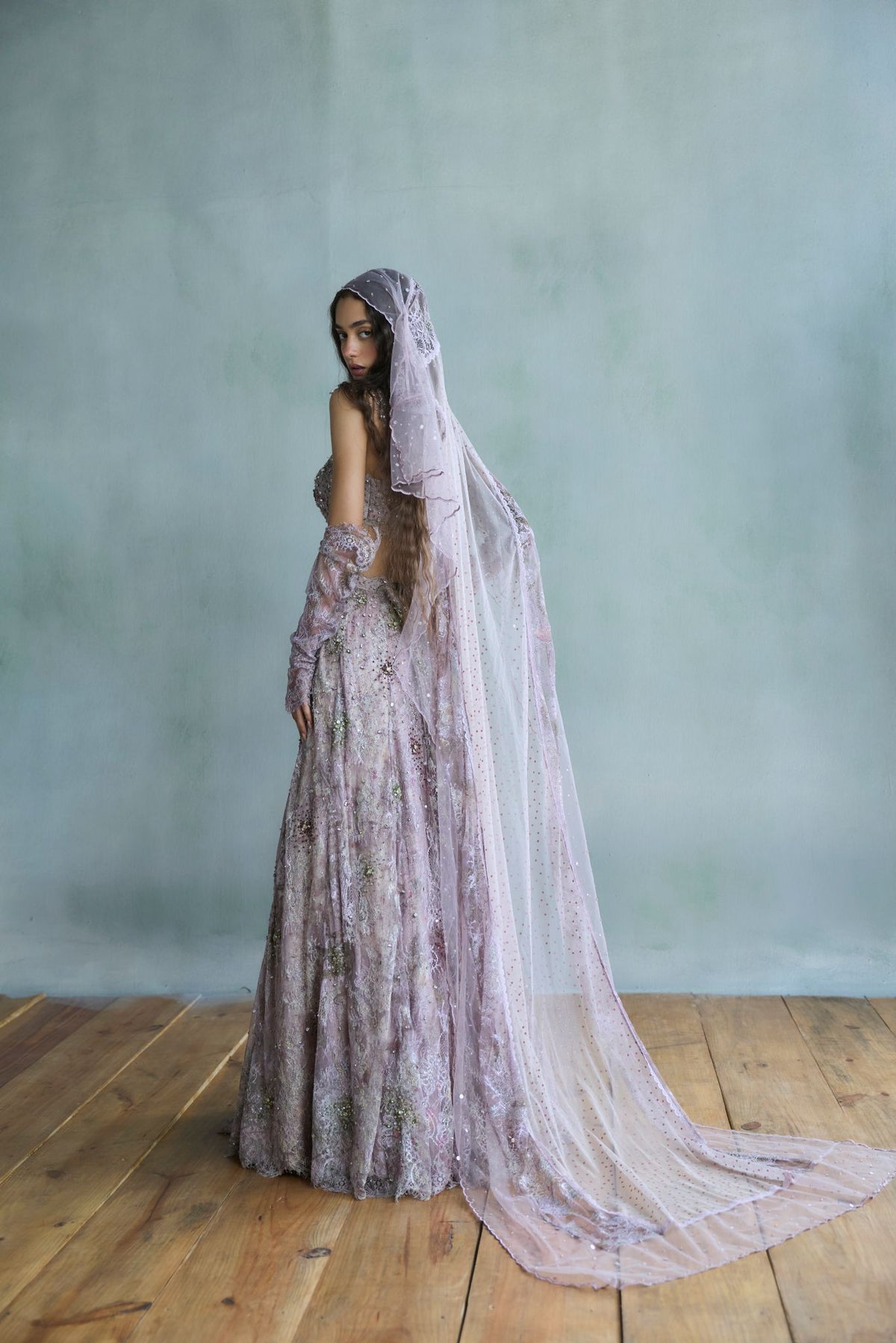 Lilac Stardust lehenga