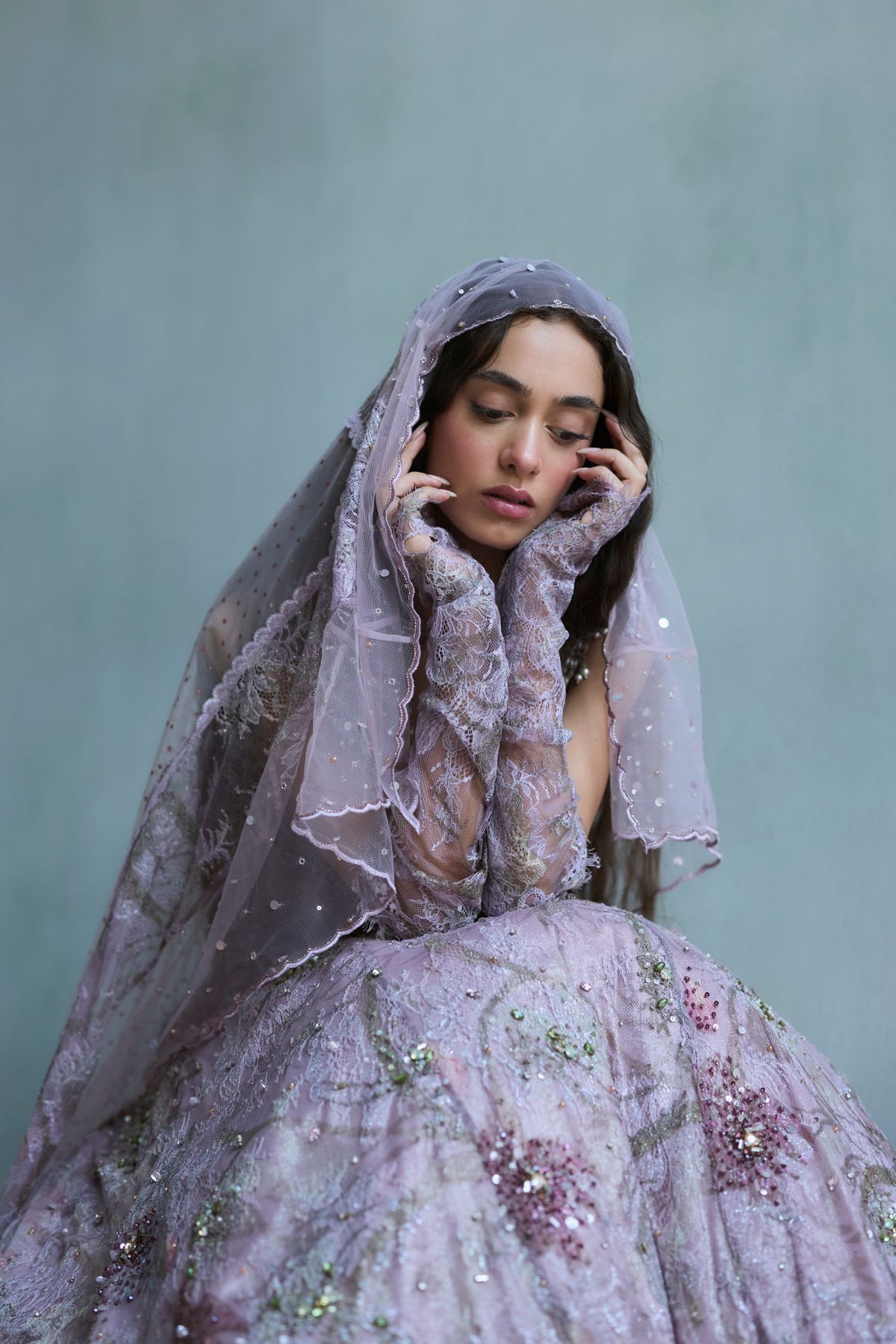 Lilac Stardust lehenga