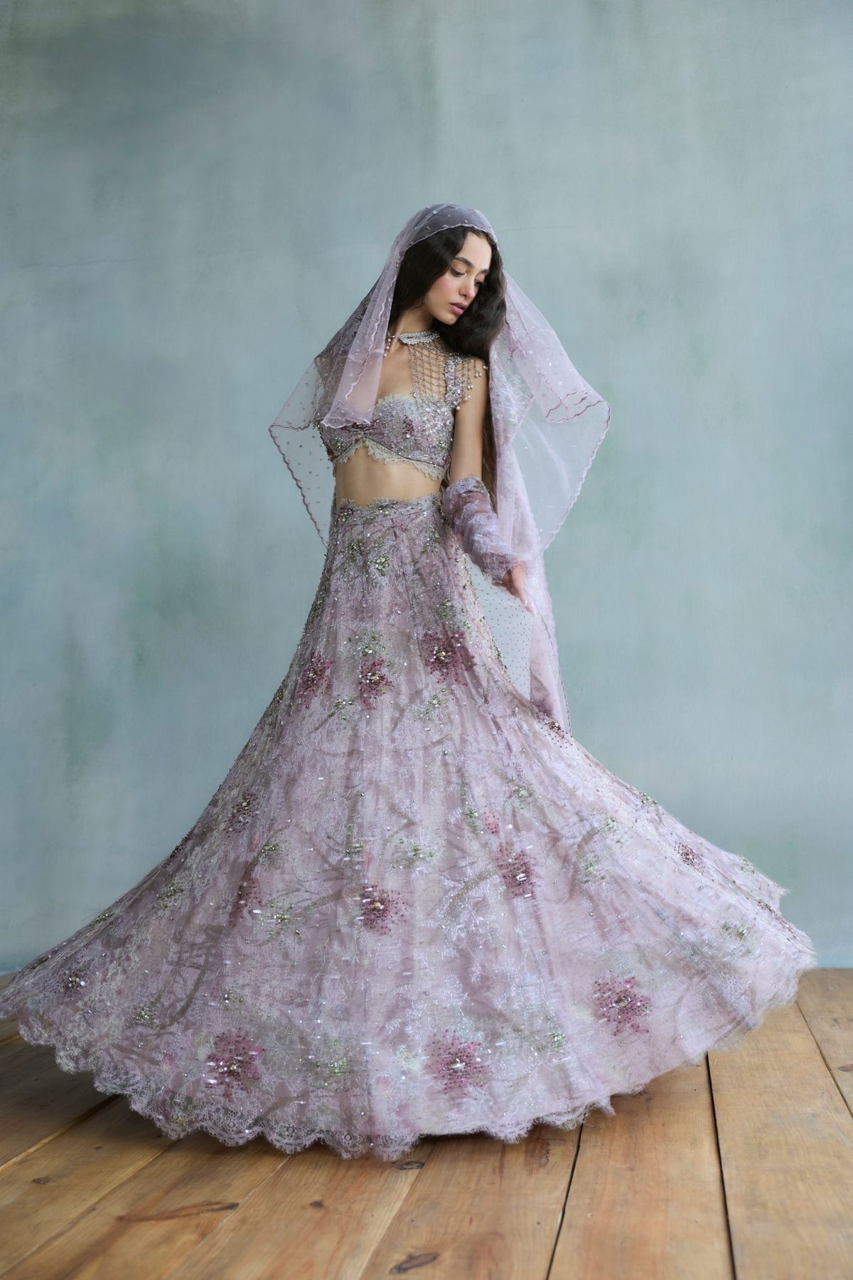 Lilac Stardust lehenga