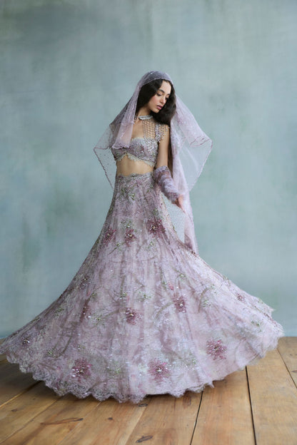 Lilac Stardust lehenga