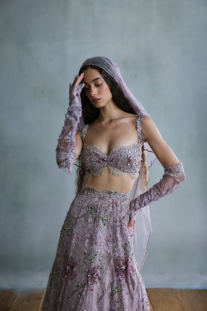 Lilac Stardust lehenga