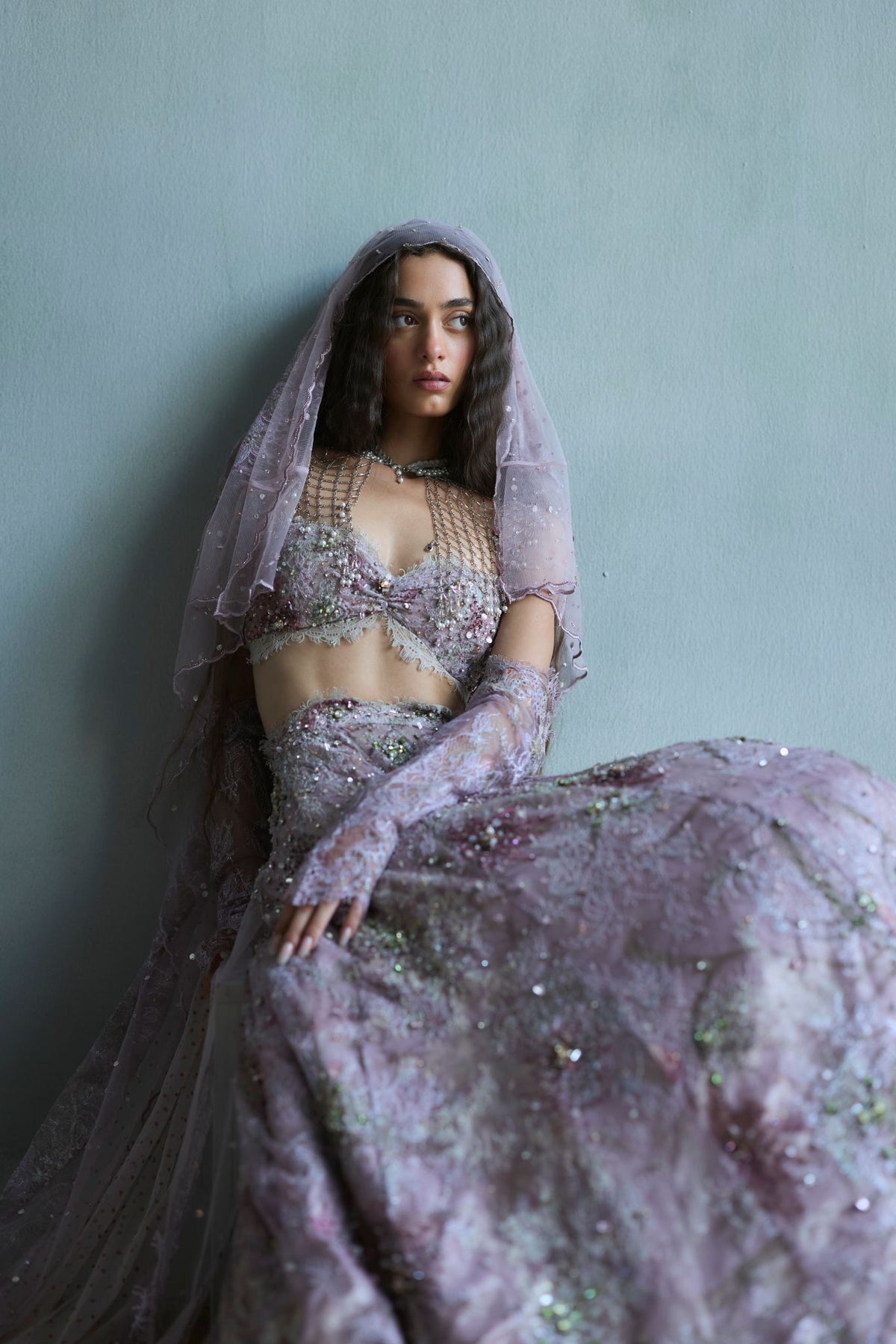 Lilac Stardust lehenga