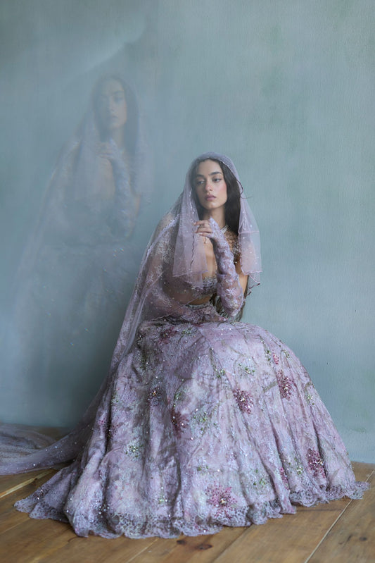 Lilac Stardust lehenga